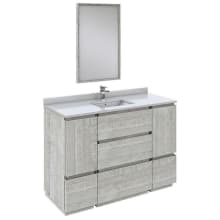 Formosa 48" Free Standing Single Basin Vanity Set with Cabinet, Quartz Vanity Top, Framed Mirror, and Single Hole Faucet