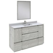 Formosa 54" Free Standing Single Basin Vanity Set with Cabinet, Quartz Vanity Top, Framed Mirror, and Single Hole Faucet