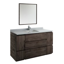 Formosa 60" Free Standing Single Basin Vanity Set with Cabinet, Quartz Vanity Top, Framed Mirror, and Single Hole Faucet