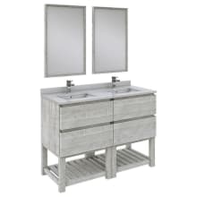 Formosa 48" Free Standing Double Basin Vanity Set with Cabinet, Quartz Vanity Top, Framed Mirrors, and Single Hole Faucets