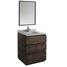 Formosa 30" Free Standing Single Basin Vanity Set with Cabinet, Quartz Vanity Top, Framed Mirror, and Single Hole Faucet