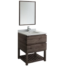 Formosa 30" Free Standing Single Basin Vanity Set with Cabinet, Quartz Vanity Top, Framed Mirror, and Single Hole Faucet
