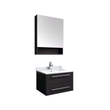 Lucera 24" Wall Mounted Single Basin Vanity Set with Cabinet, Quartz Vanity Top, Medicine Cabinet, and Single Hole Faucet