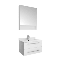 Lucera 24" Wall Mounted Single Basin Vanity Set with Cabinet, Quartz Vanity Top, Medicine Cabinet, and Single Hole Faucet