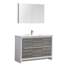 Allier Rio 48" Single Vanity Set with Wood Cabinet and Ceramic Vanity Top - Includes 39-1/2" Medicine Cabinet
