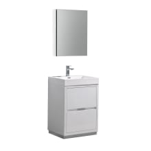 Senza 24" Single Vanity Set with Wood Cabinet and Acrylic Vanity Top - Includes 19-1/2" Medicine Cabinet