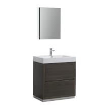 Senza 30" Single Vanity Set with Wood Cabinet and Acrylic Vanity Top - Includes 19-1/2" Medicine Cabinet