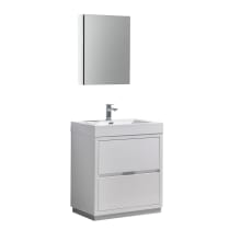Senza 30" Single Vanity Set with Wood Cabinet and Acrylic Vanity Top - Includes 19-1/2" Medicine Cabinet