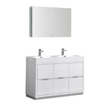 Senza 48" Double Vanity Set with Wood Cabinet and Acrylic Vanity Top - Includes 39-1/2" Medicine Cabinet