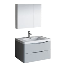 Tuscany 32" Wall Mounted Single Basin Vanity Set with Acrylic Vanity Top and One Single Hole Faucet