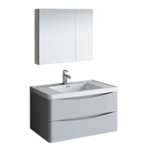 Tuscany 36" Wall Mounted Single Basin Vanity Set with Acrylic Vanity Top and One Single Hole Faucet