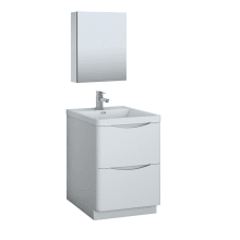Tuscany 24" Free Standing Single Basin Vanity Set with Acrylic Vanity Top and One Single Hole Faucet