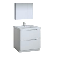 Tuscany 32" Free Standing Single Basin Vanity Set with Acrylic Vanity Top and One Single Hole Faucet