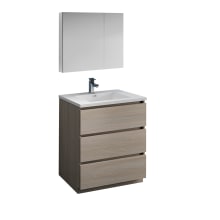 Lazzaro 30" Free Standing Single Basin Vanity Set with Acrylic Vanity Top and One Single Hole Faucet