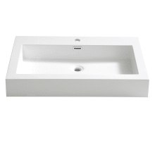 Livello 29-3/8" Acrylic Drop In Vanity Top with an Integrated Sink, Single Faucet Hole and Overflow