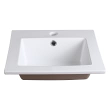 Allier 16-1/4" Ceramic Drop In Vanity Top with an Integrated Sink, Single Faucet Hole and Overflow