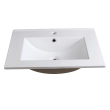 Allier 24" Ceramic Drop In Vanity Top with an Integrated Sink, Single Faucet Hole and Overflow