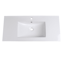 Allier 39-3/8" Ceramic Drop In Vanity Top with an Integrated Sink, Single Faucet Hole and Overflow