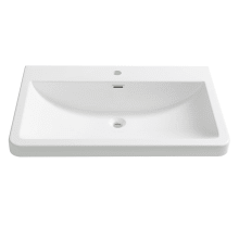 Milano 31-1/2" Acrylic Drop In Vanity Top with an Integrated Sink, Single Faucet Hole and Overflow