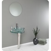 Netto 24" Steel and Glass Vanity With Vessel Sink and Mounting Hardware