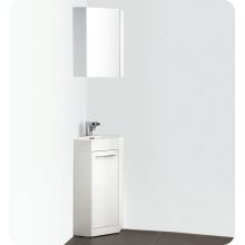 Coda 14" MDF Corner Single Basin Vanity Set with Cabinet, Acrylic Vanity Top, and Faucet