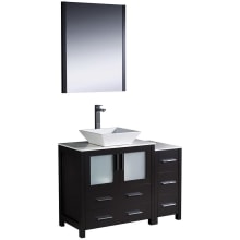 Torino 42" Free Standing Single Vanity Set with Engineered Wood Cabinet, Ceramic Vanity Top, Framed Mirror and Single Hole Faucet