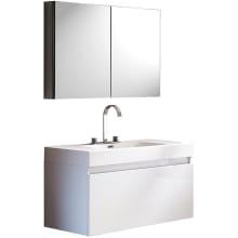 Mezzo 39" Wall Mounted Single Basin Vanity Set with Cabinet, Acrylic Vanity Top, Medicine Cabinet, and Widespread Faucet