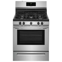 30 Inch Wide 5 Cu. Ft. Free Standing Gas Range with Quick Boil Setting and Low Simmer Burner