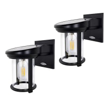 Pack of (2) - 8" Tall LED Solar Wall Sconces