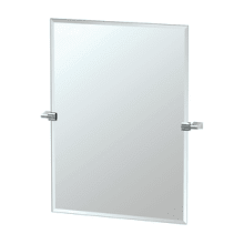 Bleu 24" x 19-1/2" Modern Rectangular Metal Frameless Bathroom Wall Mirror