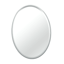 Flush Mount 33" x 25" Traditional Oval Framed Bathroom Wall Mirror