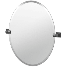 Elevate 26-1/2" x 24" Oval Frameless Bathroom Wall Mirror