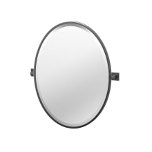 Elevate 27-1/2" x 23-3/4" Oval Metal Framed Bathroom Wall Mirror