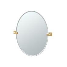 Elevate 26-1/2" x 24" Oval Frameless Bathroom Wall Mirror