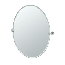 Glam 24" x 32" Beveled Frameless Oval Tilting Wall Mirror