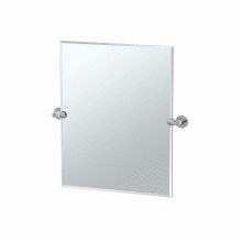 Channel 19-1/2" W x 24" H Modern Rectangular Frameless Bathroom Wall Mirror