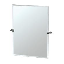Bleu 31-1/2" x 23-1/2" Modern Rectangular Metal Frameless Bathroom Wall Mirror