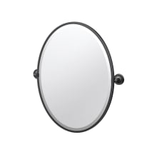 Designer II 27-1/2" x 20-1/2" Oval Beveled Metal Framed Accent Mirror