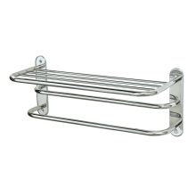 24" Double Towel Rack with Top Shelf