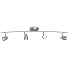 Talida 4 Light 37" Wide LED Fixed Rail Curved Linear Ceiling Fixture