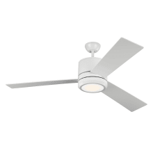 3 Blade 56" Indoor Ceiling Fan - Light Kit, Blades, & Wall Control Included