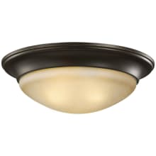 Nash 3 Light 17" Wide Flush Mount Bowl Ceiling Fixture with Amber Scavo Glass