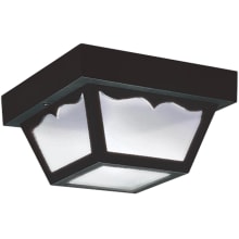 8" Wide LED Outdoor Flush Mount Lantern Ceiling Fixture with Curved Accents