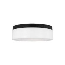 Rhett 12" Wide LED Flush Mount Drum Ceiling Fixture with Frosted Glass Shade