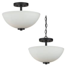 Oslo 14" Wide Convertible Semi-Flush Ceiling Fixture / Converts to Pendant