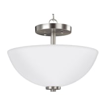 Oslo 14" Wide Convertible Semi-Flush Ceiling Fixture / Converts to Pendant with LED Bulbs