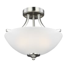 Geary 2 Light 14" Wide Outdoor Semi-Flush Bowl Ceiling Fixture / Converts to Pendant