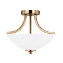 Geary 2 Light 14" Wide LED Outdoor Semi-Flush Bowl Ceiling Fixture / Converts to Pendant