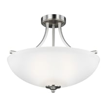 Geary 3 Light 19" Wide Outdoor Semi-Flush Bowl Ceiling Fixture / Converts to Pendant