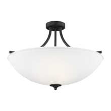 Geary 4 Light 25" Wide Semi-Flush Bowl Ceiling Fixture / Converts to Pendant